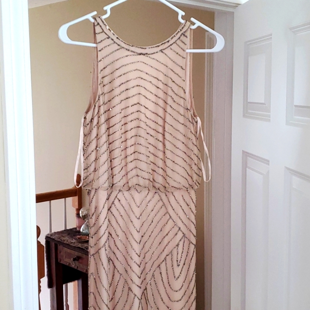 Adrianna Papell Beaded Cream Dress